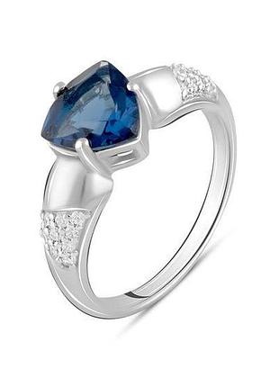 Серебряное кольцо с танзанитом (гидротермальный,нано)