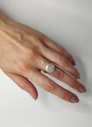 Серебряное кольцо с барочным жемчугом