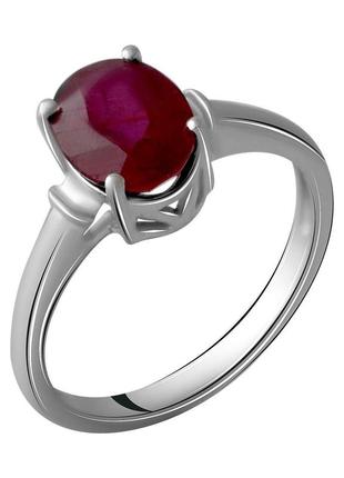 Серебряное кольцо с натуральным рубином