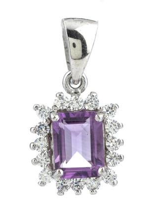 Подвеска серебряная с аметистом p-270-ам