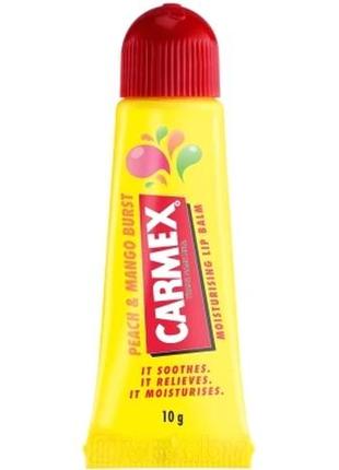 Бальзам для губ carmex зі смаком персику та манго, туба1 фото