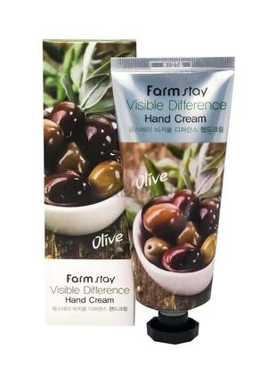 Крем для рук с оливой farmstay visible difference olive hand cream 100мл2 фото