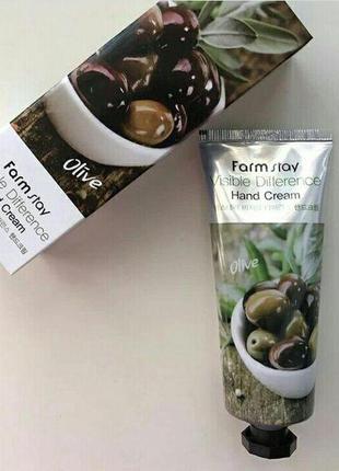 Крем для рук с оливой farmstay visible difference olive hand cream 100мл