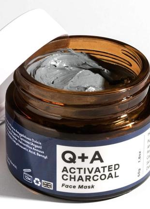 Маска для обличчя "детокс" з активованим угіллям q+a activated charcoal face mask 50g5 фото