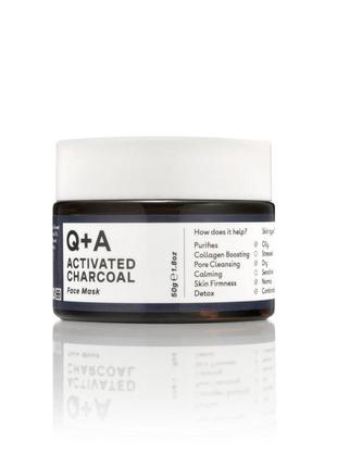 Маска для обличчя "детокс" з активованим угіллям q+a activated charcoal face mask 50g1 фото