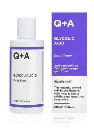 Тонік гліколевій для обличчя q+a glycolic acid daila toner