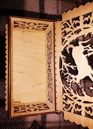Утончённая резная шкатулка для хранения из натурального дерева, деревянная шкатулка, органайзер, для заметок2 фото