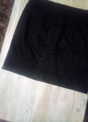 Шикарная, очень красивая, батальная, чёрная джинсовая юбка. 52р.6 фото