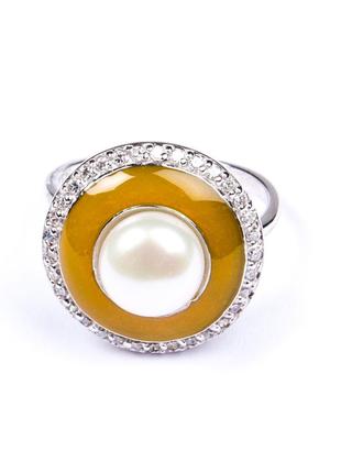 Кольцо серебряное с ювелирной эмалью1 фото