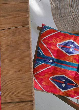 Подушка на стілець із зав'язками етно стиль 40х40х4 см (pz_21a021)