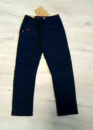 Нові сині котонові зимові штани 98, 104 на флісі для хлопчиків в школу . фліс!