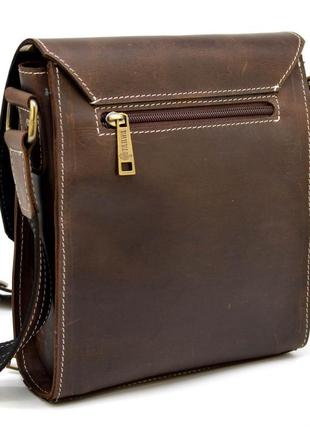 Кожана сумка-планшент через плече rcw-3027-3md бренда tarwa з білою рядком3 фото