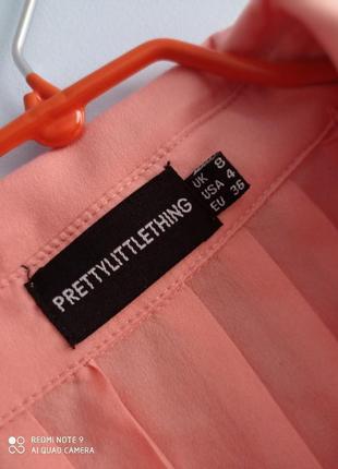 Вільне плаття сорочка персикового кольору5 фото