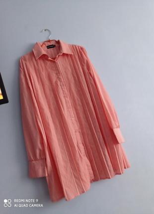 Вільне плаття сорочка персикового кольору2 фото