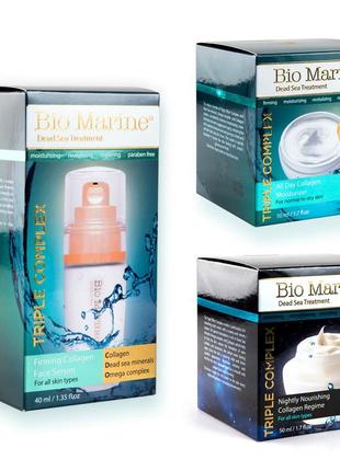 Догляд за сухою та нормальною шкірою обличчя - набір 3в1 bio marine collagen