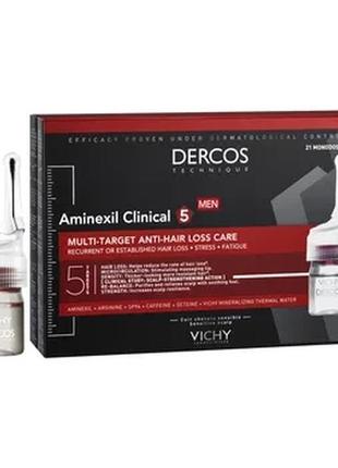 Cредство против выпадения волос vichy dercos aminexil clinical 5 для мужчин, 21 х 6 мл