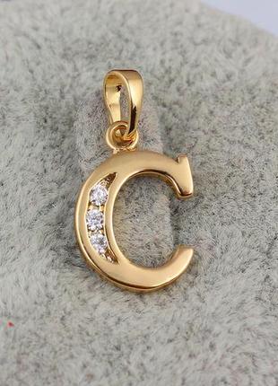 Кулон xuping jewelry літера c 1.5 см золотистий