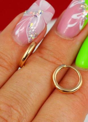 Сережки xuping jewelry колечка 1 см 1 мм золотисті