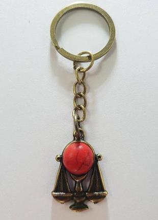 Брелок терези бронзове покриття корал / брелок терези бронзове покриття корал 2x1 см