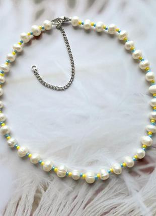 Чокер на шию з перлинами