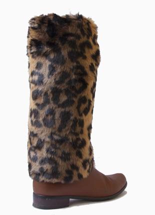 Гетры меховые леопардовые теплые женские 40 см2 фото
