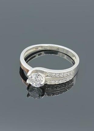 Серебряное кольцо с золотыми вставками удача
