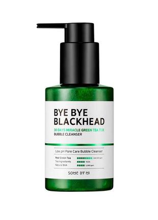 Киснева маска-пінка для обличчя від чорних крапок some by mi bye bye blackhead 30 days miracle green tea tox