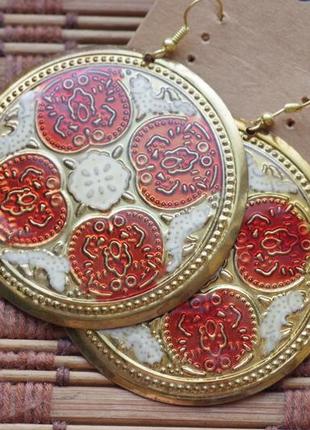Сережки етно- чеканка. індія