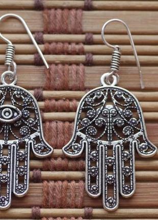 Серьги хамса . рука фатимы . индия