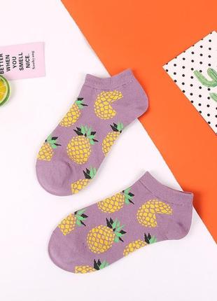 Шкарпетки жіночі ананаси 36-40 фіолетовий1 фото