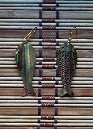 Серьги рыба индия