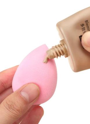 Губка спонж для макияжа грушевидный makeup sponge m47 фиолетовый3 фото