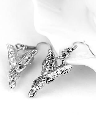 Сережки висюльки висячі жіночі красива біжутерія arwen silver сріблясті2 фото