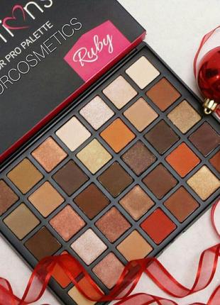 Палетка тіней для повік beauty creations - ruby 35 pro palette