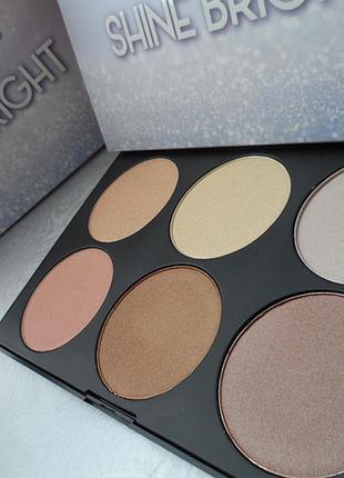 Палітра хайлайтерів beauty creations shine bright highlight palette