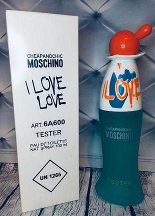 Tester жіноча туалетна вода moschino i love love / тестер москіно лав лав / 100 ml