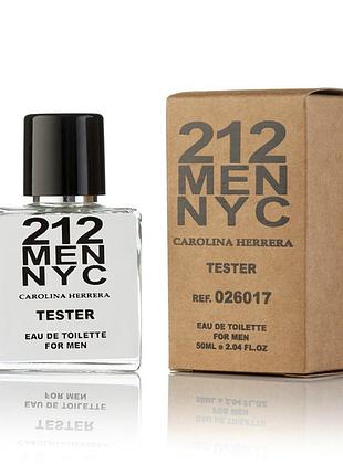 Тестер мужской туалетной воды carolina herrera 212 men nyc / каролина херрера 212 мужские / 50мл