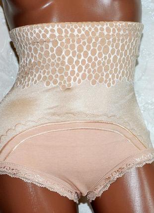 Размер 52-54. супер утяжка. бежевые утягивающие высокие трусы корсет, корректирующее...