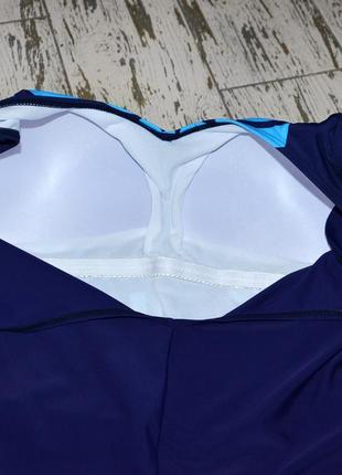 Большой размер 64. синий сдельный женский купальник с открытой спиной, с чашкой10 фото