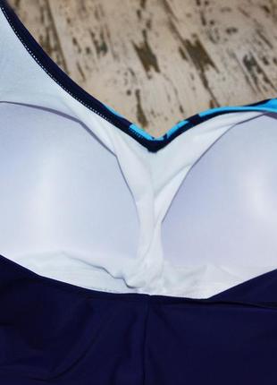 Большой размер 62. синий цельный женский купальник с открытой спиной, с чашкой3 фото