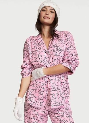 Жіноча піжама вікторія сікрет, тепла фланелєва піжама4 фото