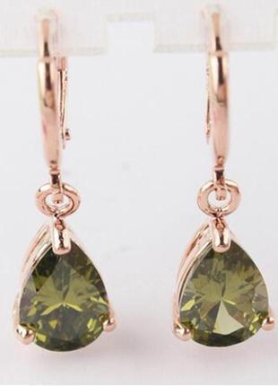 Серьги позолоченный с кристаллами