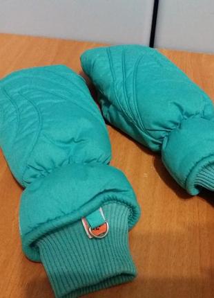 Гірськолижні рукавиці zanier красивого бірюзового кольору.1 фото