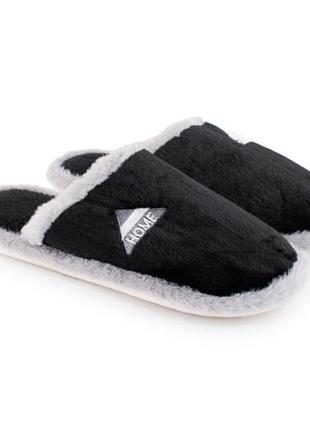 Стильні чорні кімнатні тапочки тапки капці3 фото