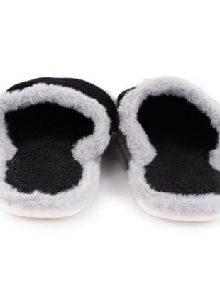 Стильні чорні кімнатні тапочки тапки капці5 фото