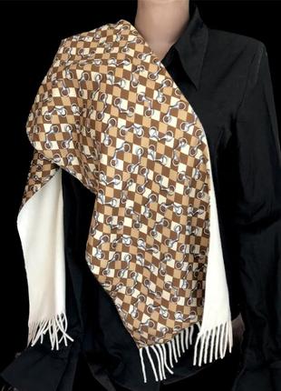Кашемировый шарф, шерстяной шарф, вовняний шарф,кашеміровий шарф, італія.7 фото