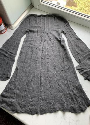 Вязаное ажурное мохеровое платье liu jo итальянский размер 44- m