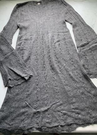 Вязаное ажурное мохеровое платье liu jo итальянский размер 44- m4 фото