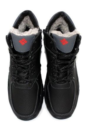 Чорно-сірі зимові чоловічі черевики (зима 2022-2023) для чоловіків,зручні,комфортні,стильні4 фото