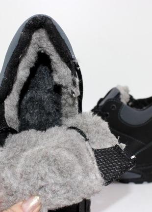 Чорно-сірі зимові чоловічі черевики (зима 2022-2023) для чоловіків,зручні,комфортні,стильні7 фото